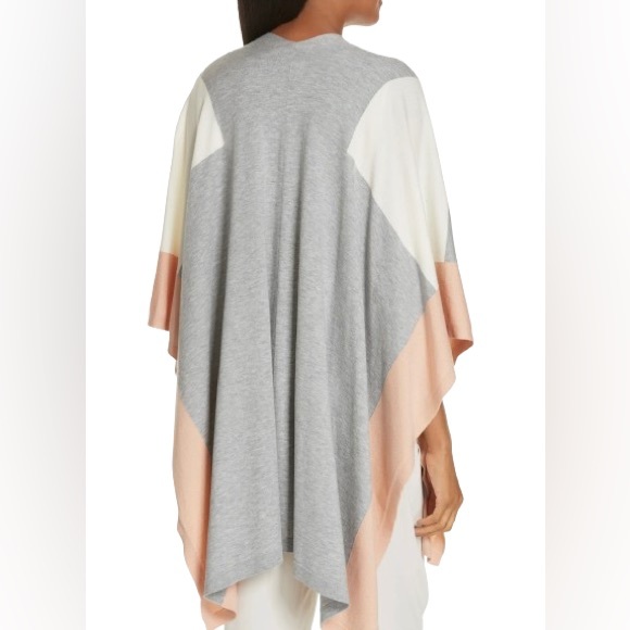 Eileen Fisher Colorblock Poncho Wrap  in Dark Pearl Quiet Luxury - Picture 5 of 12
